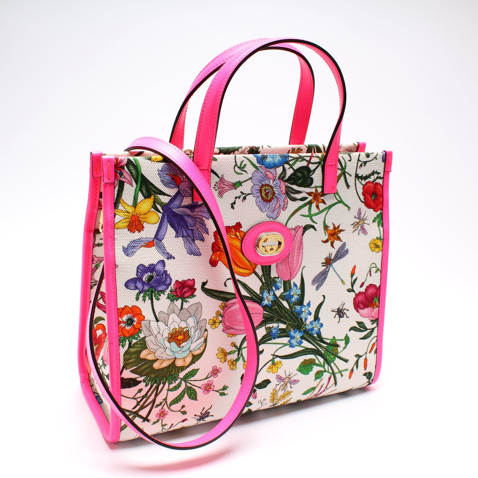 Gucci 550141 Canvas Flora Tote Medium Bag