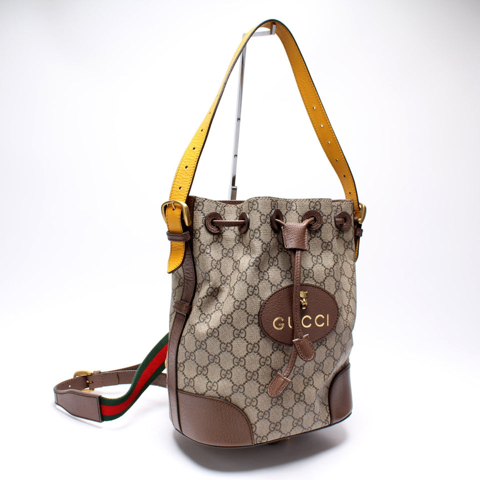 Gucci 473875 Neo Vintage Drawstring Bucket Backpack Bag