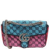 Gucci 443497 Marmont Shoulder Quilted Canvas Small Flap Bag
