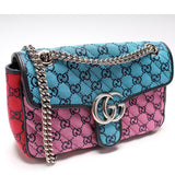 Gucci 443497 Marmont Shoulder Quilted Canvas Small Flap Bag