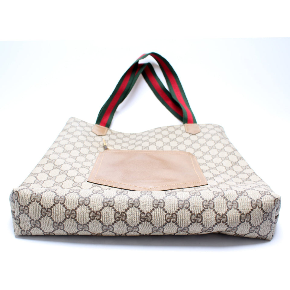Gucci GG Supreme Vertical Front Pocket Tote Vintage Bag