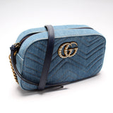 Gucci 447632 Marmont Small Denim Camera Bag