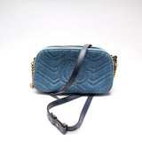 Gucci 447632 Marmont Small Denim Camera Bag