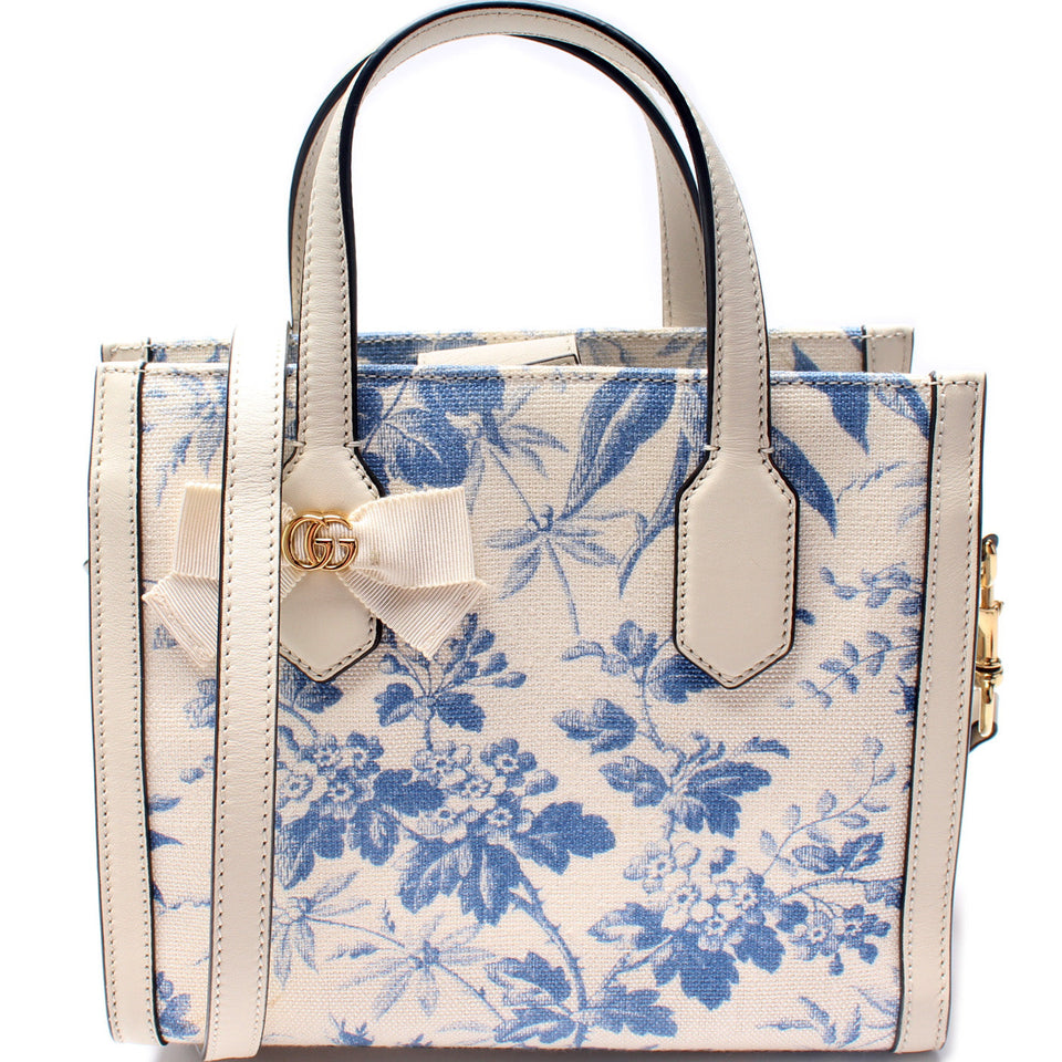 Gucci 443089 Ribbon Tote Small Floral Bag