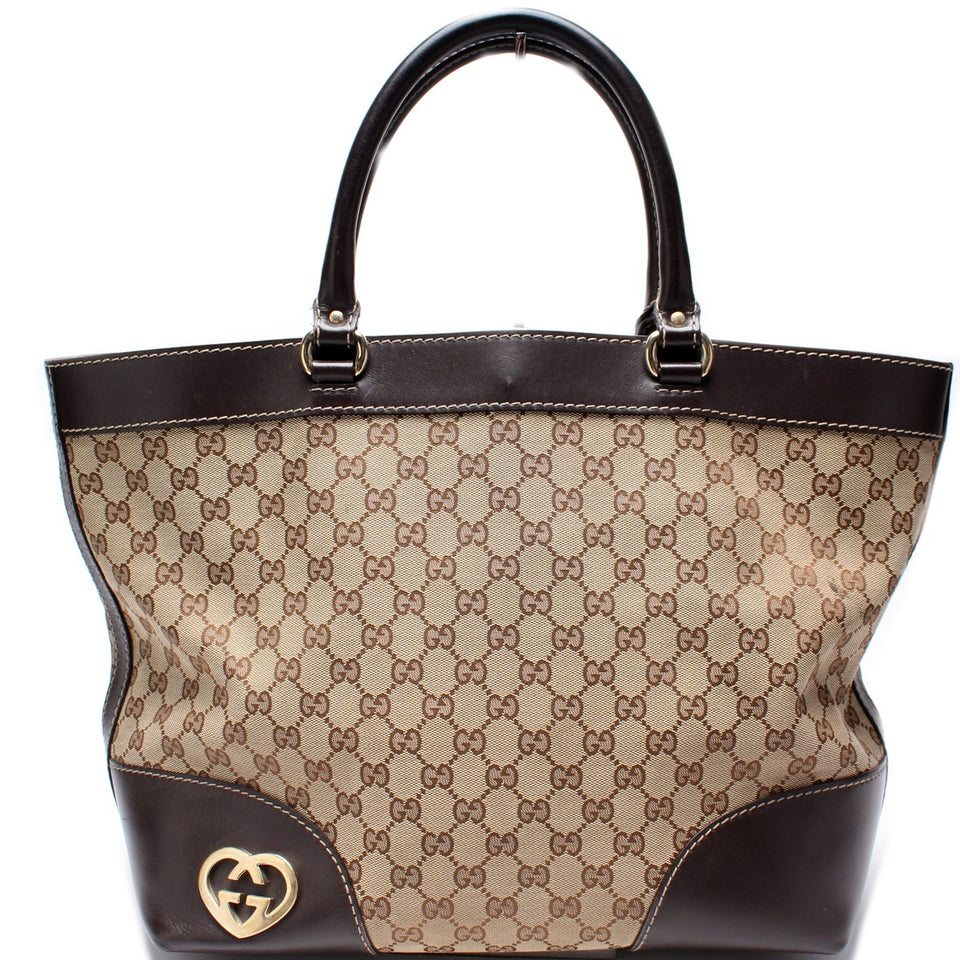 Gucci 257071 GG Canvas Lovely Heart Tote Bag