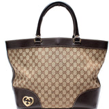 Gucci 257071 GG Canvas Lovely Heart Tote Bag
