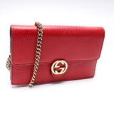 Gucci 615523 Dollar Calfskin Interlocking GG Chain Wallet Bag