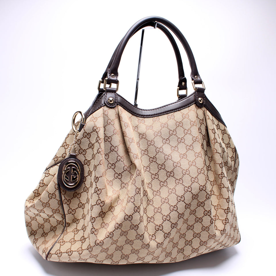 Gucci 211943 Sukey GG Canvas Large Bag