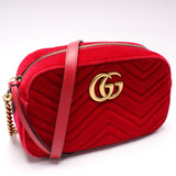 Gucci 447632 Marmont Small Velvet Camera Bag