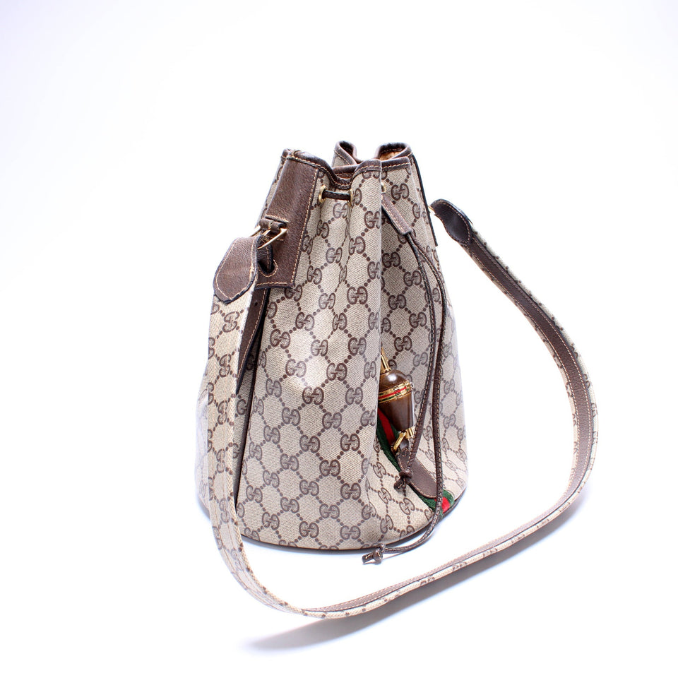 Gucci GG Supreme Web Large Bucket Vintage Bag