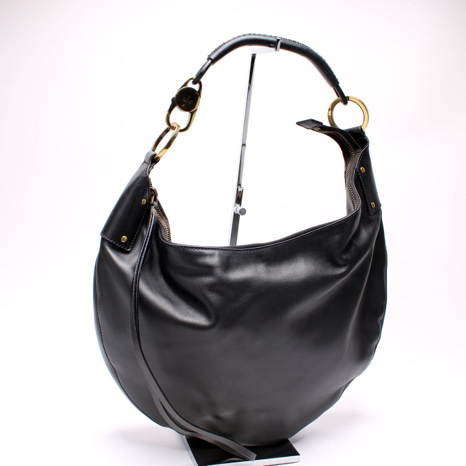 Gucci 95726 Lambskin Leather Moon Hobo Bag
