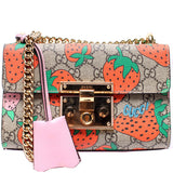 Gucci 409487 Padlock GG Supreme Strawberry Small Bag