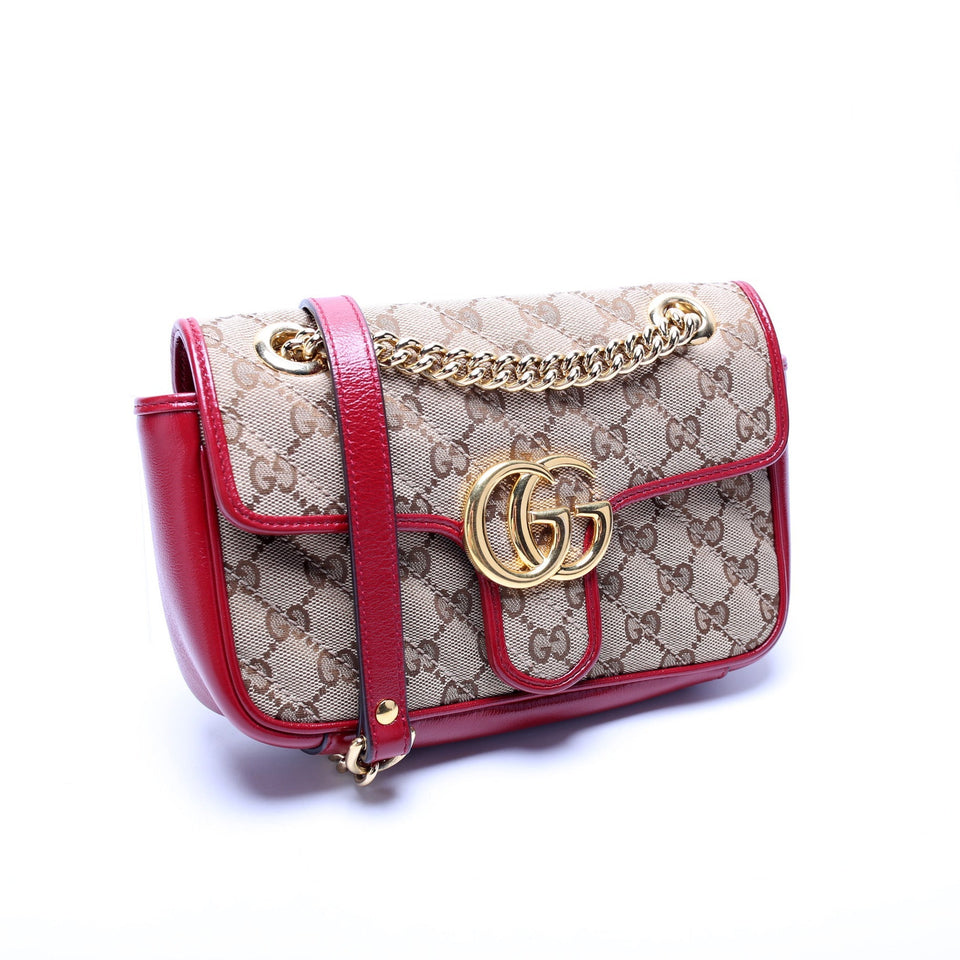 Gucci 446744 GG Canvas Marmont Shoulder Mini Flap Bag