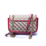 Gucci 446744 GG Canvas Marmont Shoulder Mini Flap Bag