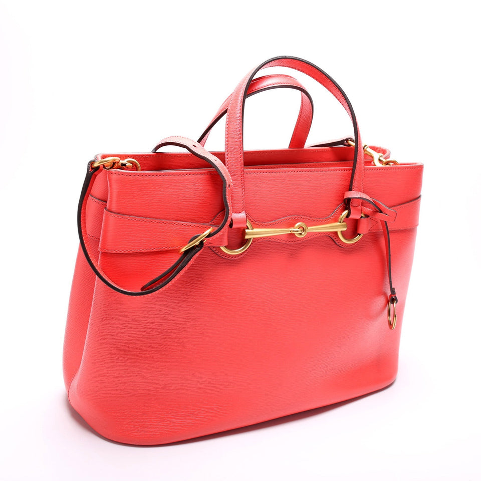 Gucci 319795 Saffiano Horsebit Tote Bag