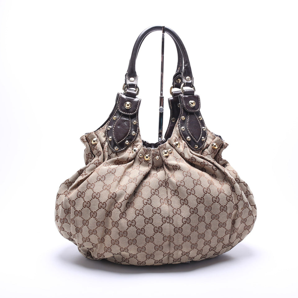 Gucci 203624 GG Canvas Studded Pelham Medium Bag