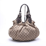 Gucci 203624 GG Canvas Studded Pelham Medium Bag