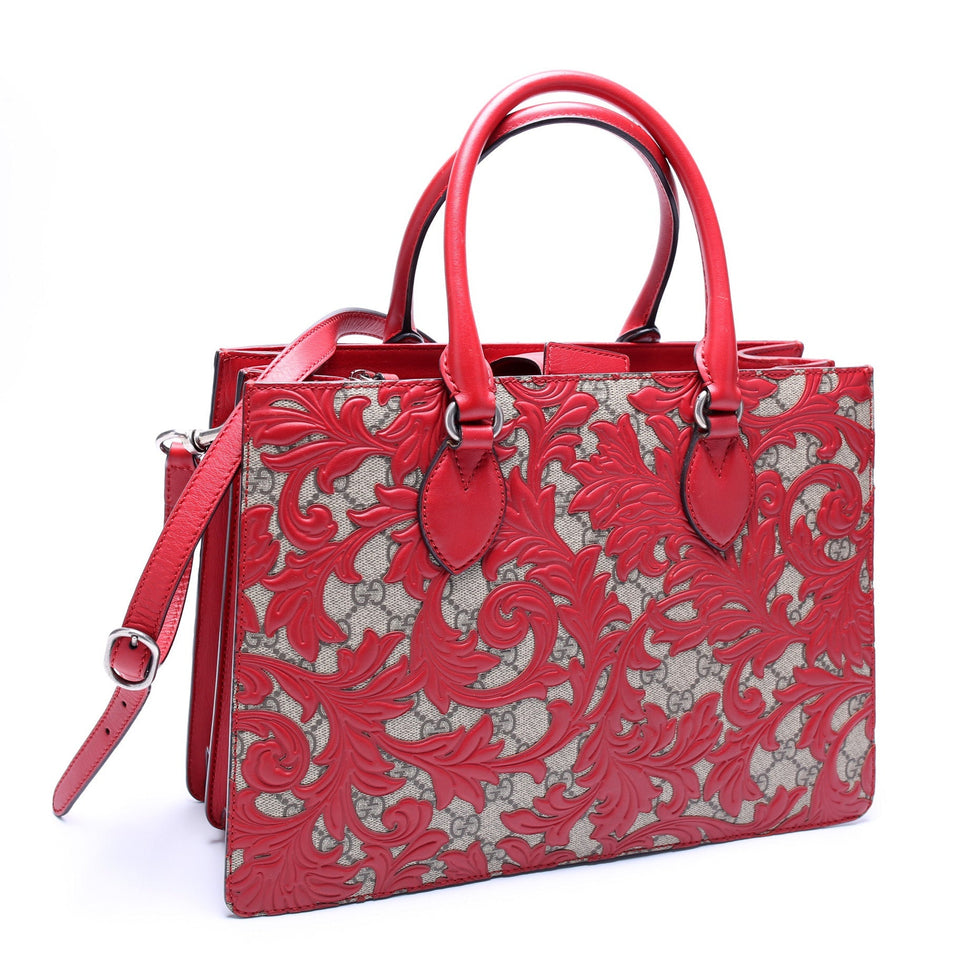 Gucci 409531 GG Supreme Arabesque Top Handle Tote Bag
