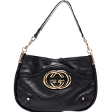 Gucci 167734 GG Leather Britt Medium Shoulder Bag