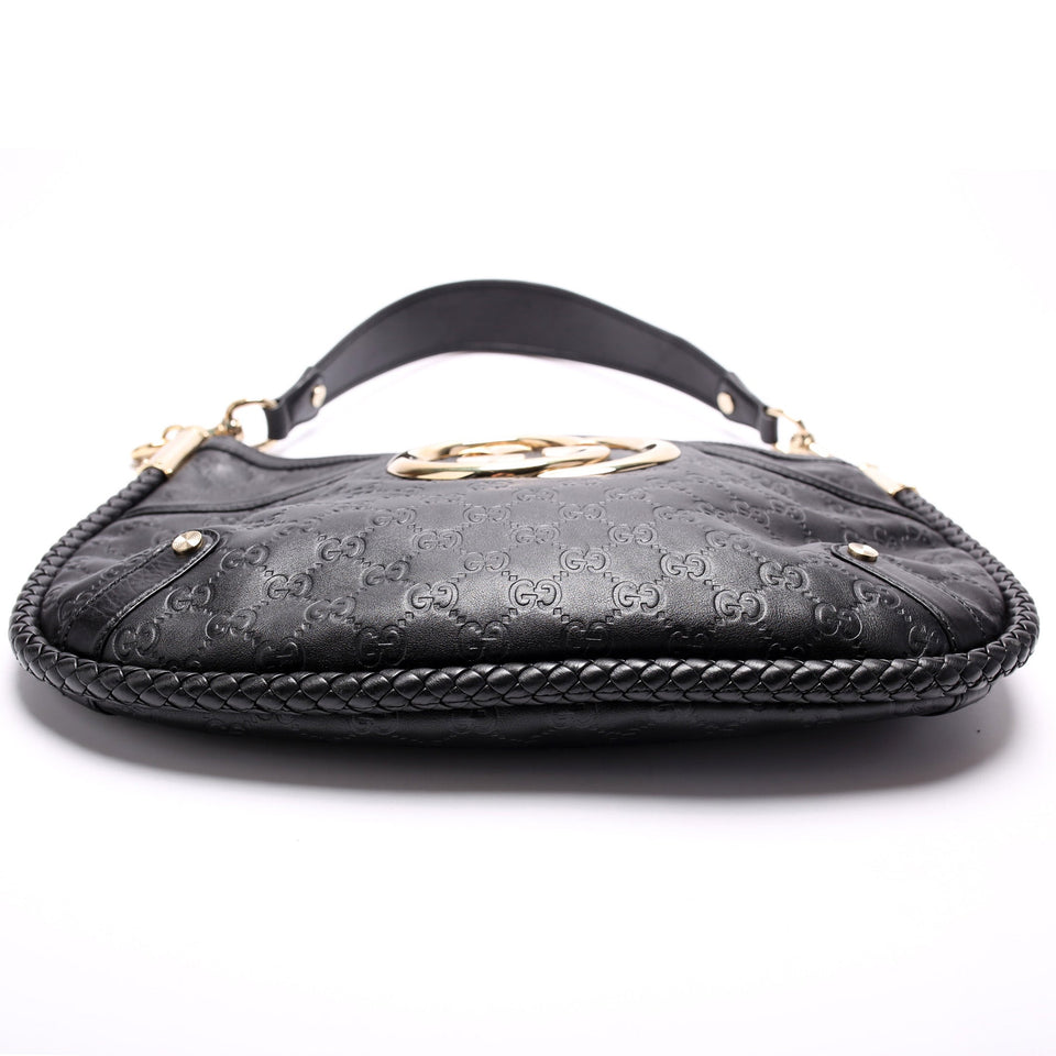 Gucci 167734 GG Leather Britt Medium Shoulder Bag