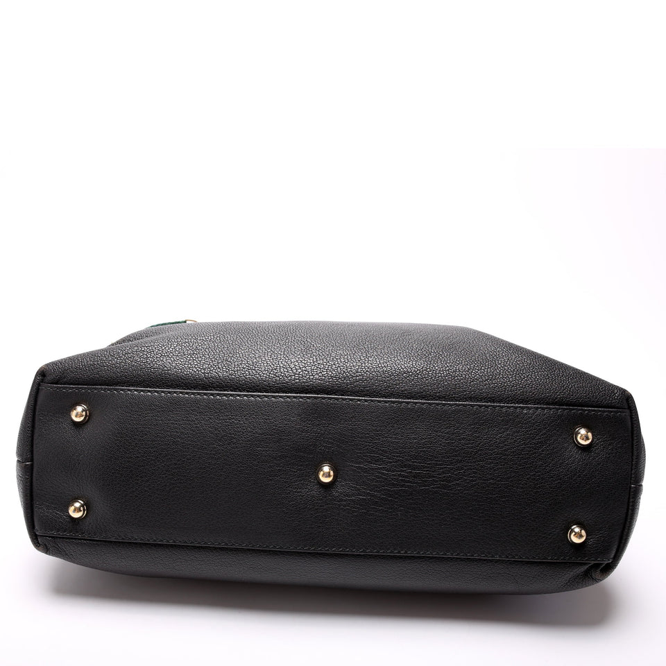 Gucci 153016 Capri Web Chain Leather Shoulder Bag