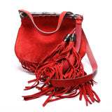 Gucci 347100 Suede Nouveau Fringe Small Shoulder Bag