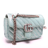 Gucci 446744 Marmont Sequin Shoulder Mini Flap Bag