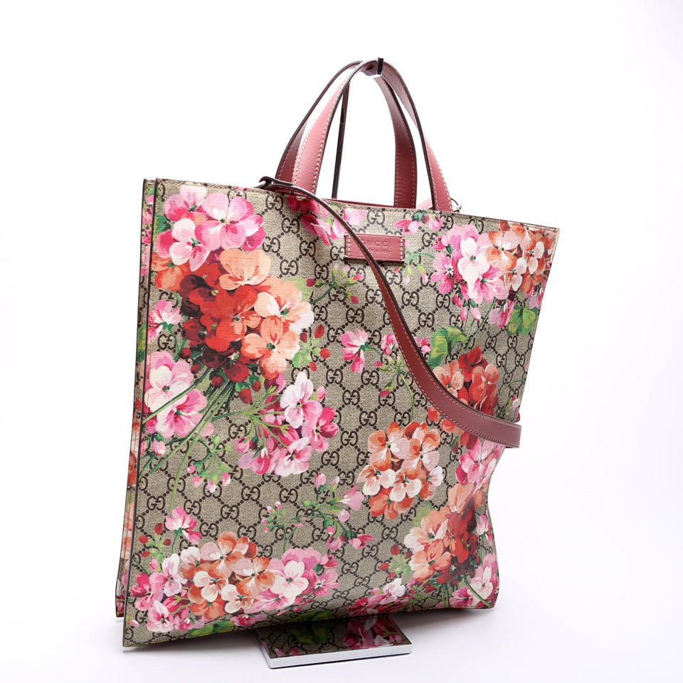 Gucci 450950 Soft GG Supreme Blooms Vertical Tote Bag