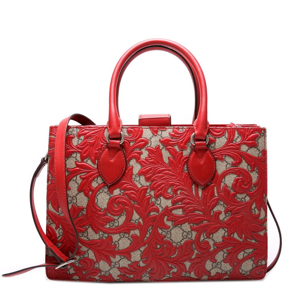 Gucci 409531 GG Supreme Arabesque Top Handle Tote Bag