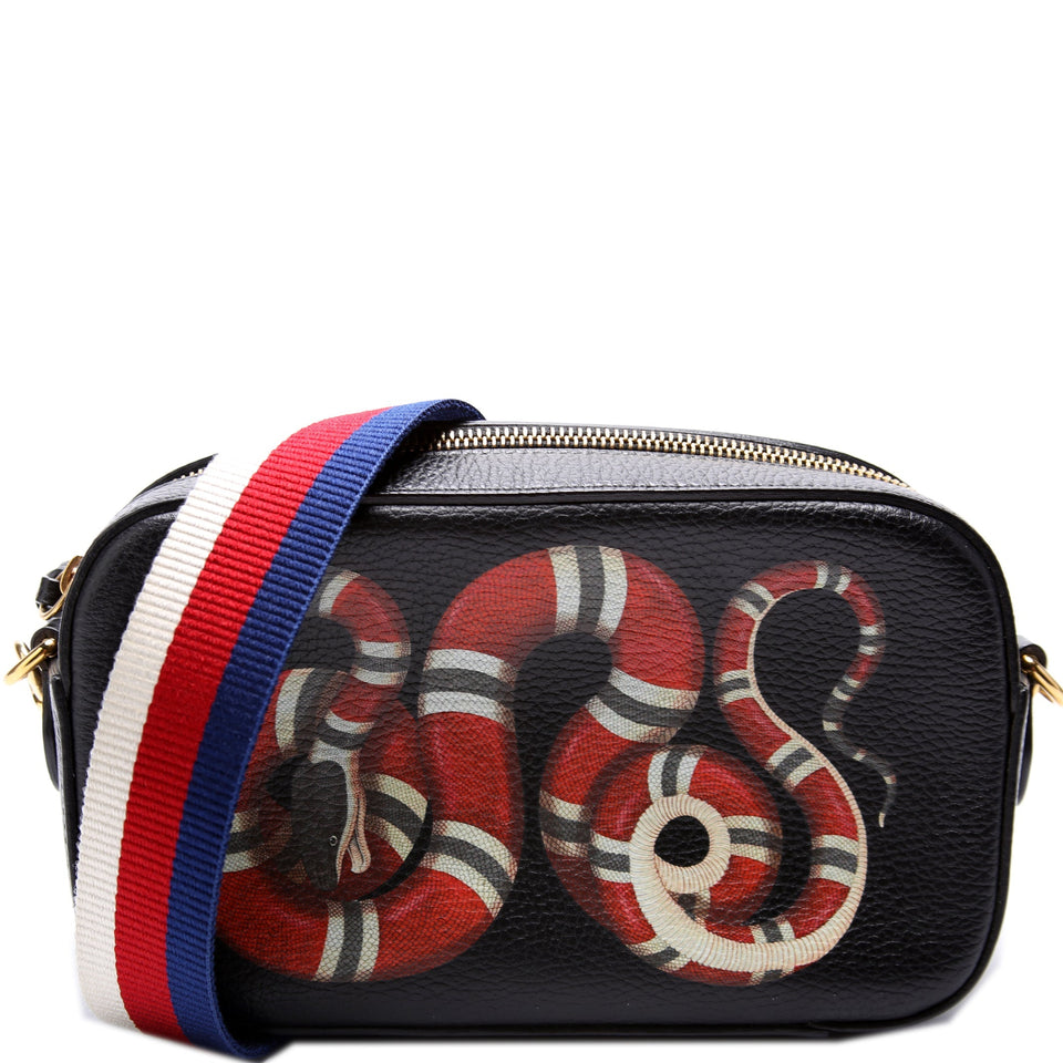 Gucci 461461 Leather Snake Messenger Bag