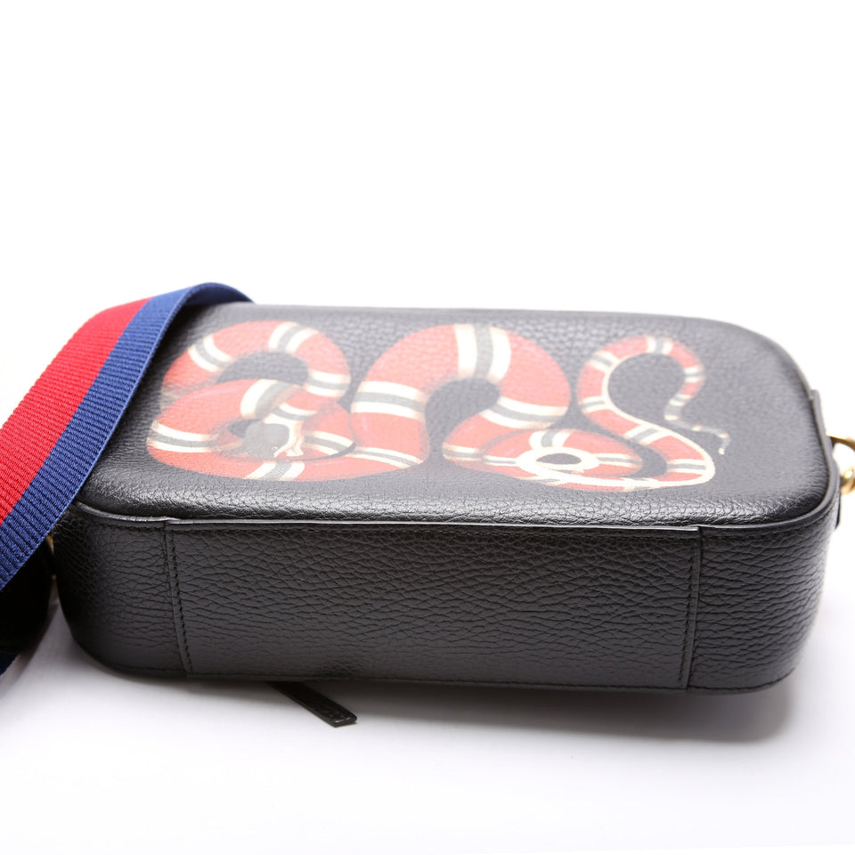 Gucci 461461 Leather Snake Messenger Bag