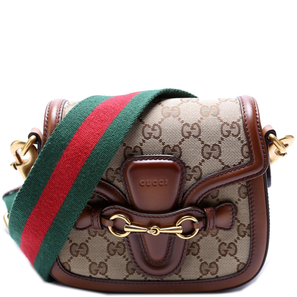 Gucci 384821 GG Canvas Lady Web Small Shoulder Bag