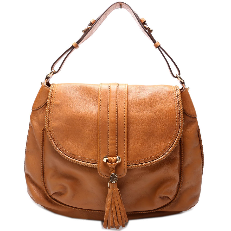 Gucci 257021 Leather Marrakech Flap Hobo Bag