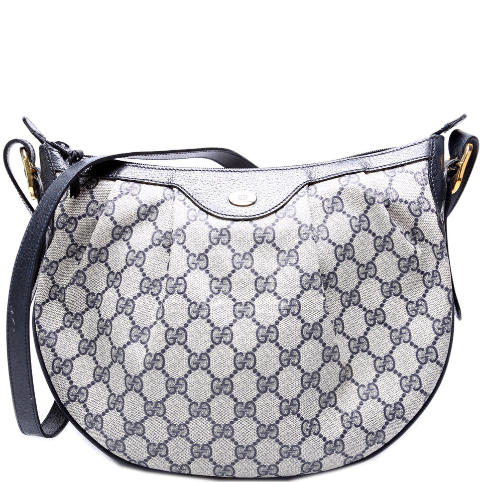 Gucci 41.02.058 GG Supreme Pleated Shoulder Vintage Bag
