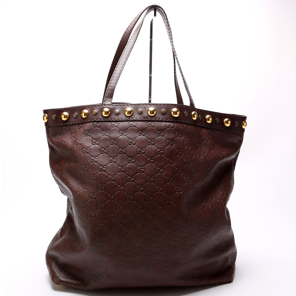 Gucci 208940 Leather Large Babouska Vertical Shopping Tote Bag