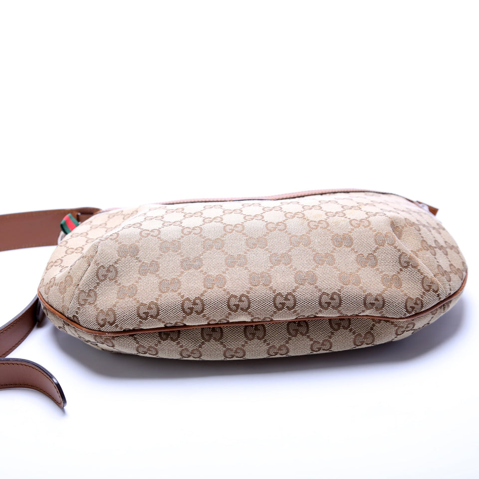 Gucci 353399 GG Canvas Half Moon Bag