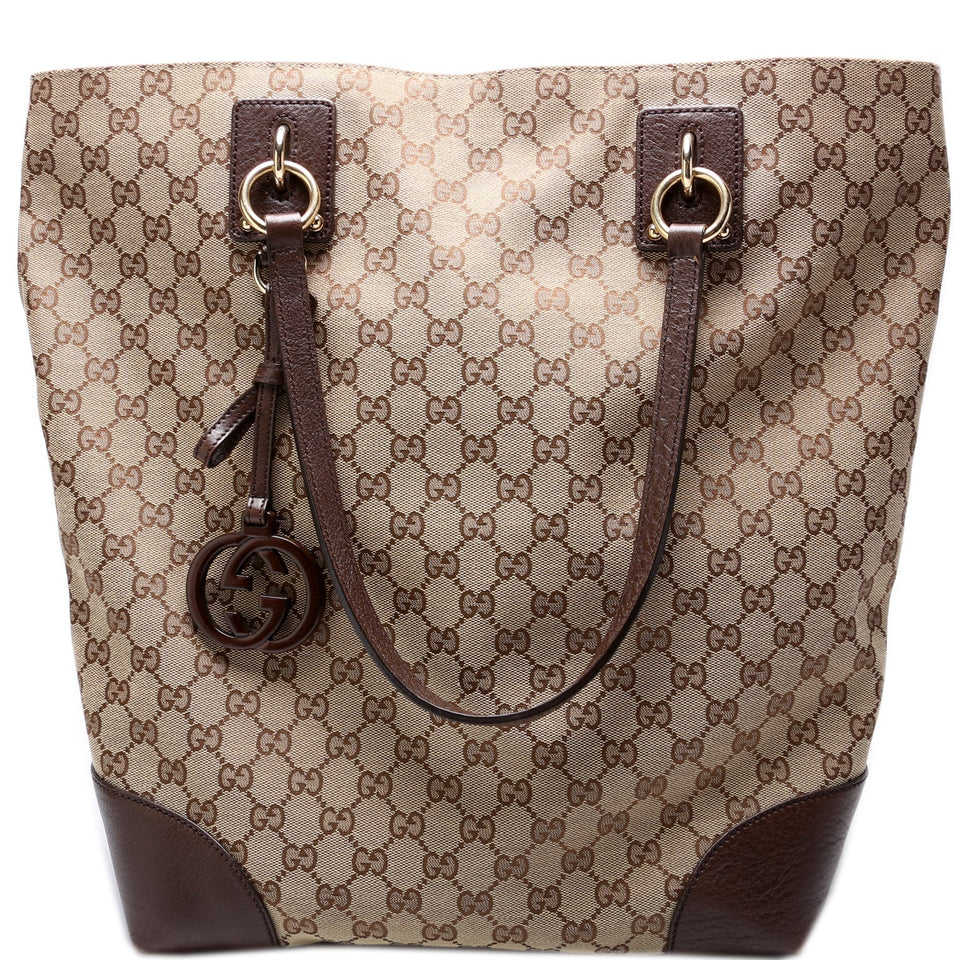 Gucci 247236 GG Canvas Large Charm Tote Bag
