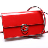 Gucci 369664 Interlocking G Patent Leather Icon Wallet Crossbody Bag