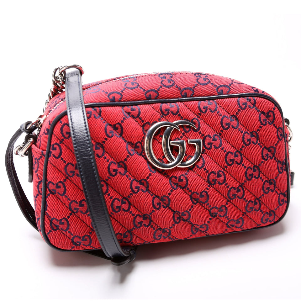 Gucci 447632 Marmont Small Multicolor Canvas Camera Bag
