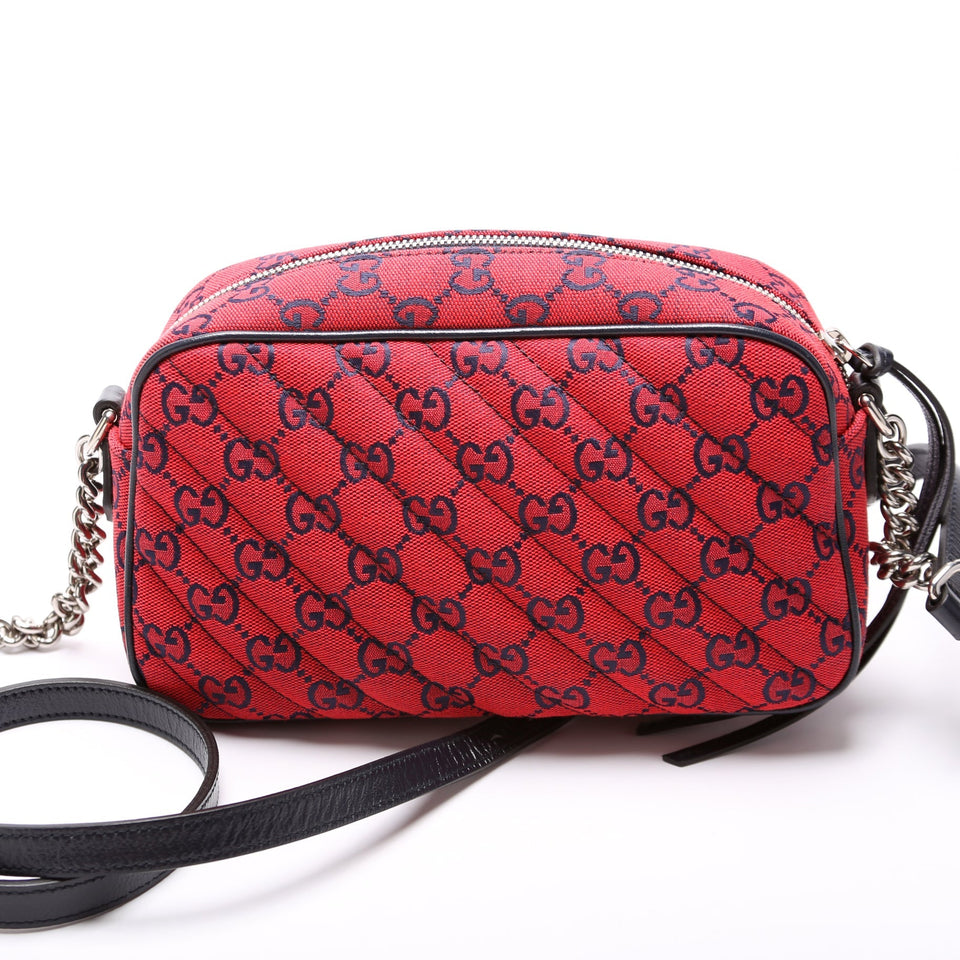Gucci 447632 Marmont Small Multicolor Canvas Camera Bag