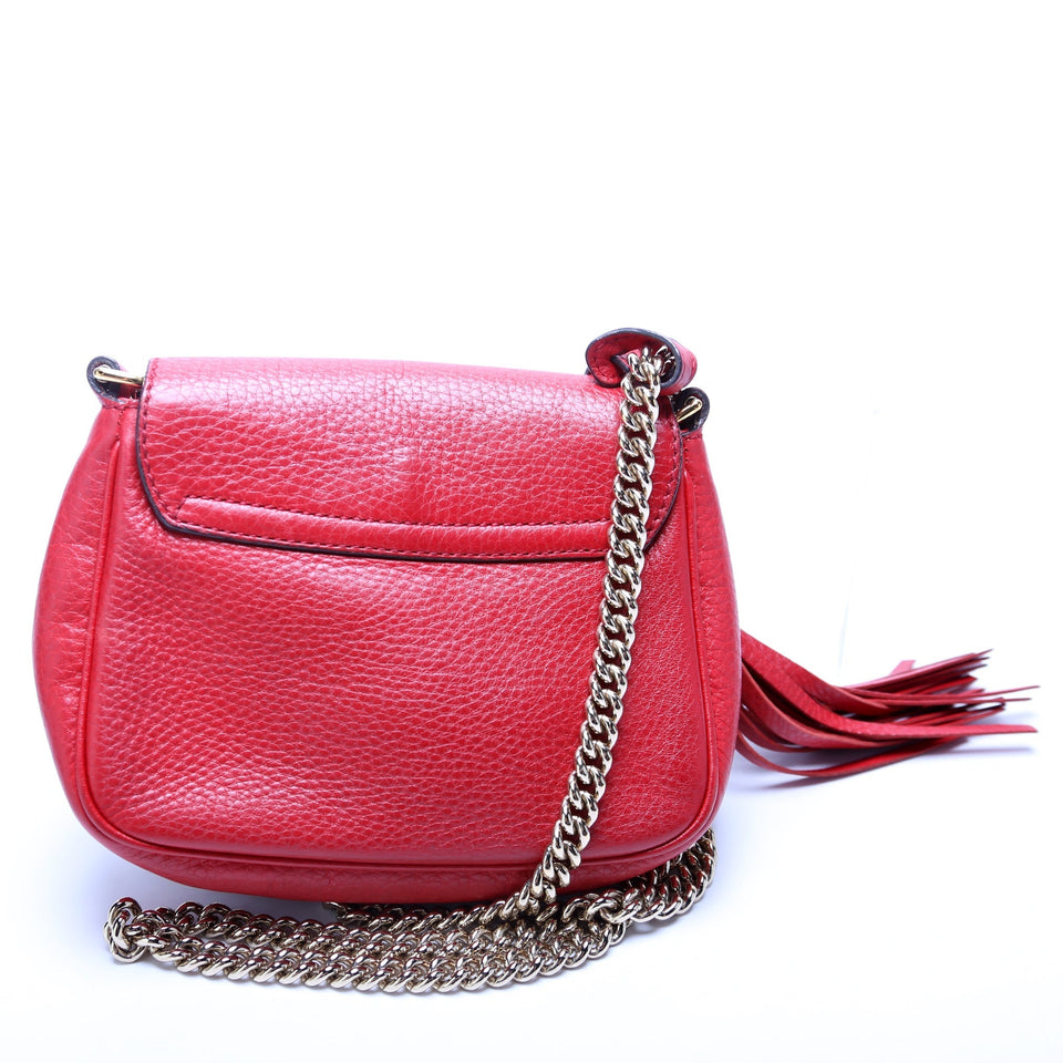 Gucci 323190 Soho Chain Tassel Flap Small Bag