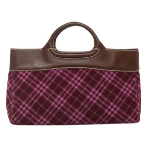 Burberry Nova Check Purple Wool Tote Bag ( )