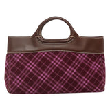 Burberry Nova Check Purple Wool Tote Bag ( )