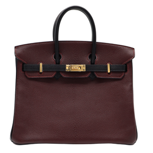 Hermes25cm Birkin HSS Bordeaux/ Black Chèvre Gold Hardware