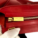 Saint Laurent- Petit Cabas Shoulder Bag Wine Red Gold Metal Fittings