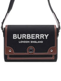 Luxury Burberry Horseferry Motif Canvas Note Crossbody Bag Black