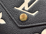 Louis Vuitton Portefeuille Victorine M80968 Folding wallet Monogram Implant leather Black x Beige