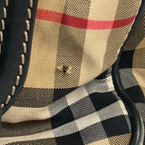 Burberry business bag Leather / canvas beige Pouch check mens