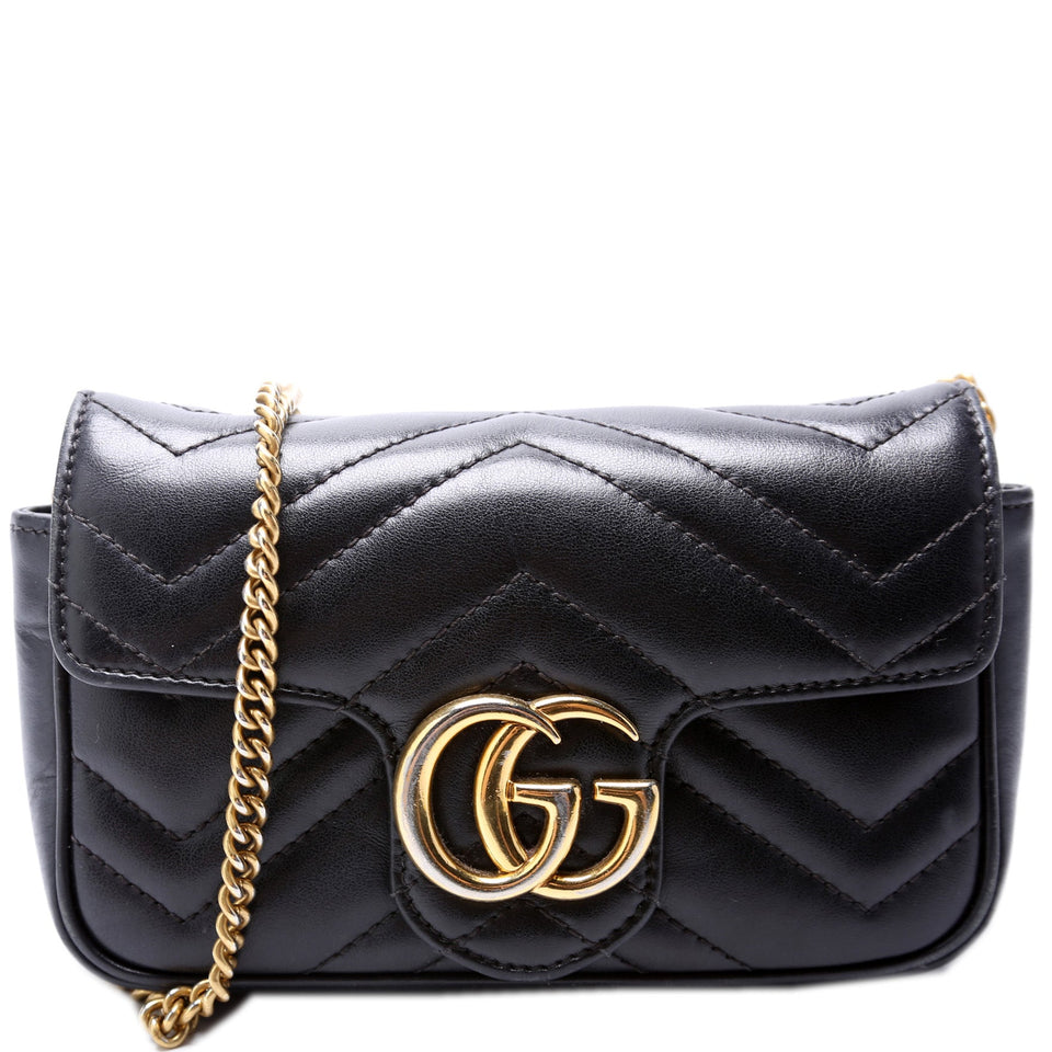 Gucci 476433 Marmont Leather Super Mini Flap Bag