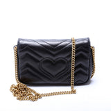 Gucci 476433 Marmont Leather Super Mini Flap Bag